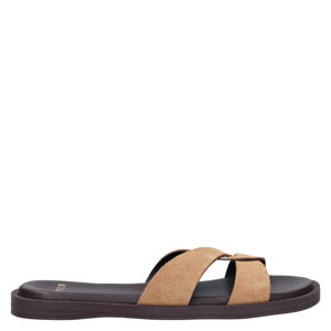 suède slippers bruin
