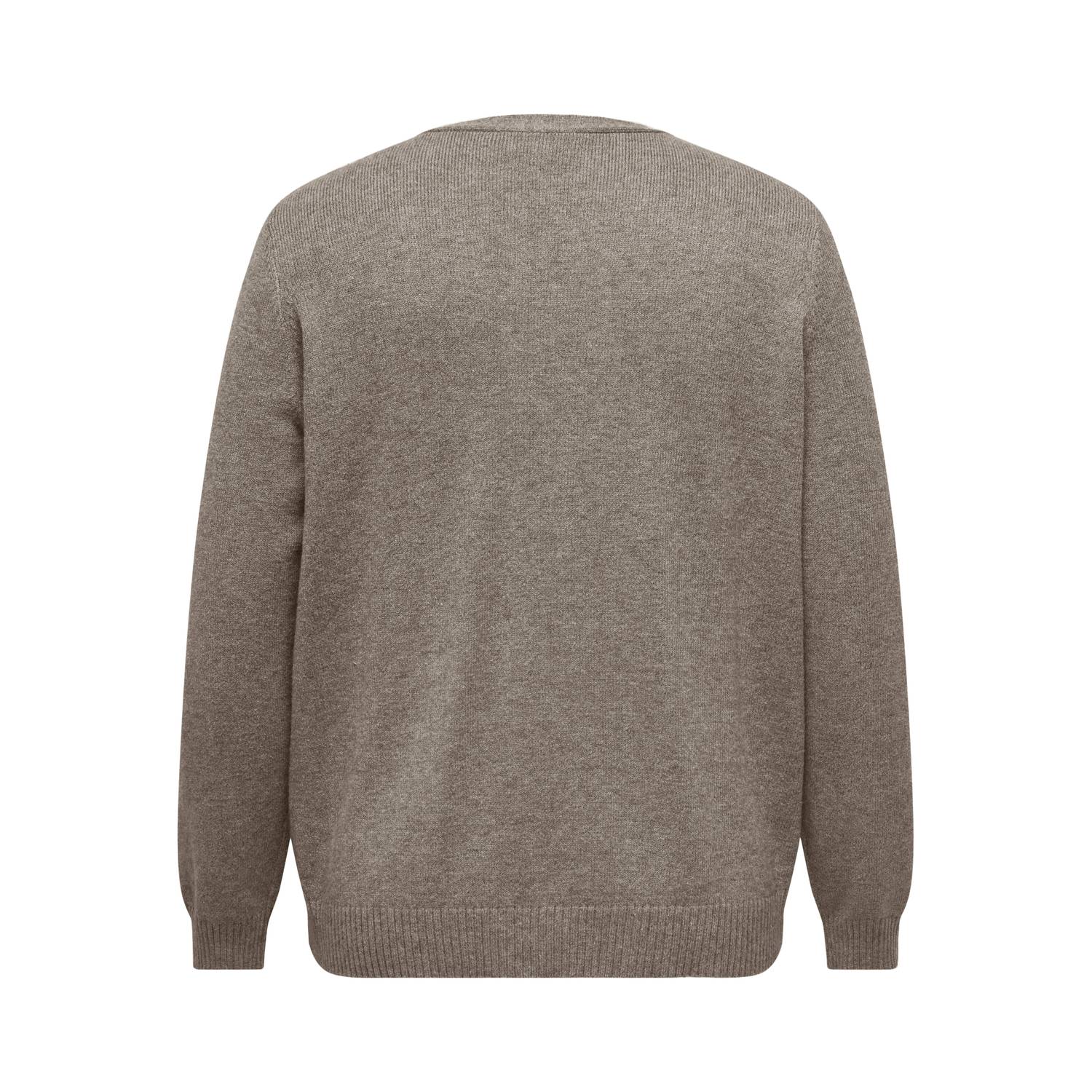 ONLY CARMAKOMA Plus Size gebreid vest met melée lichtbruin