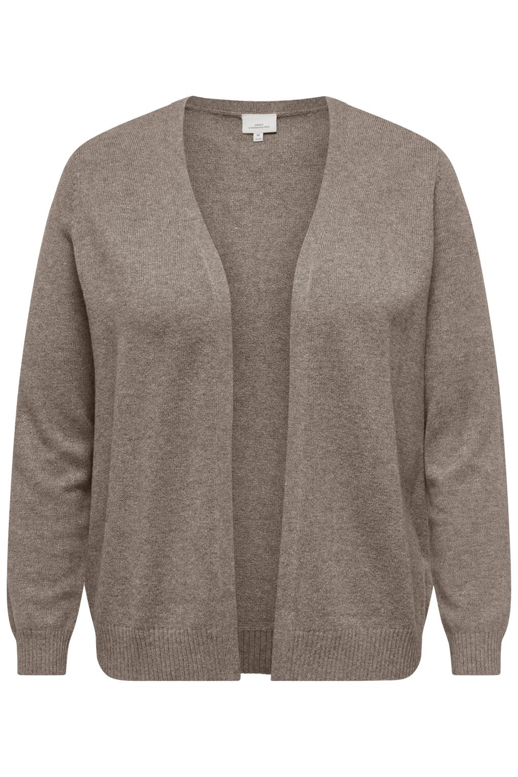 ONLY CARMAKOMA Plus Size gebreid vest met melée - lichtbruin
