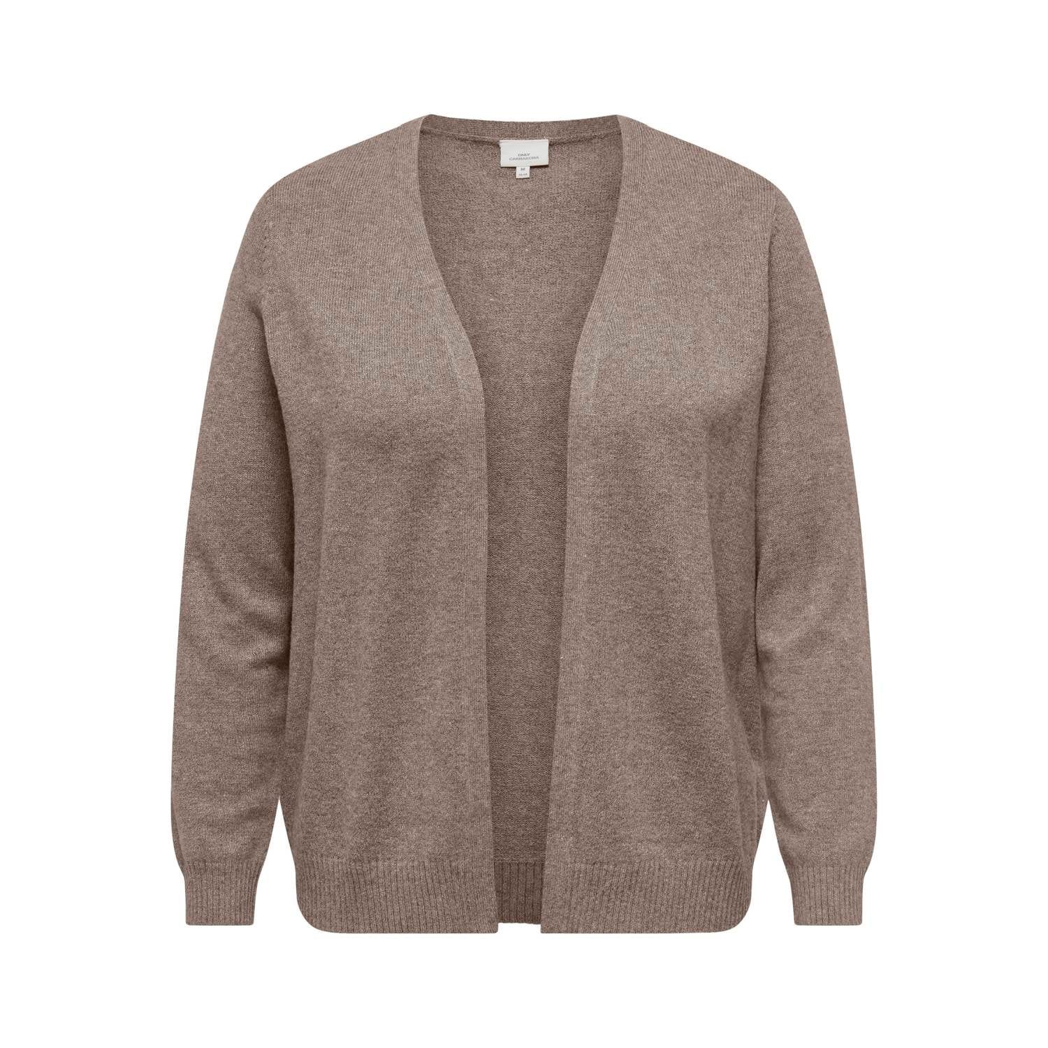 ONLY CARMAKOMA Plus Size gebreid vest met melée lichtbruin