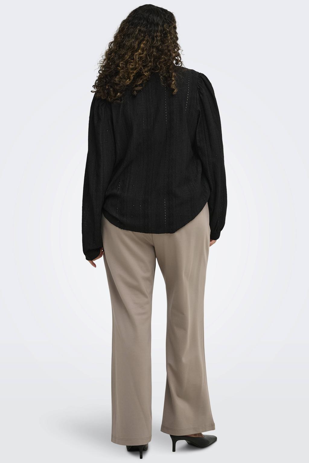 Beige dames ONLY CARMAKOMA casual broek Plus Size van viscose met straight fit, regular waist en effen