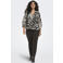 ONLY CARMAKOMA slim regular waist casual broek donkerbruin