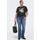 ONLY CARMAKOMA rechtvallend T-shirt Plus Size met print - antraciet