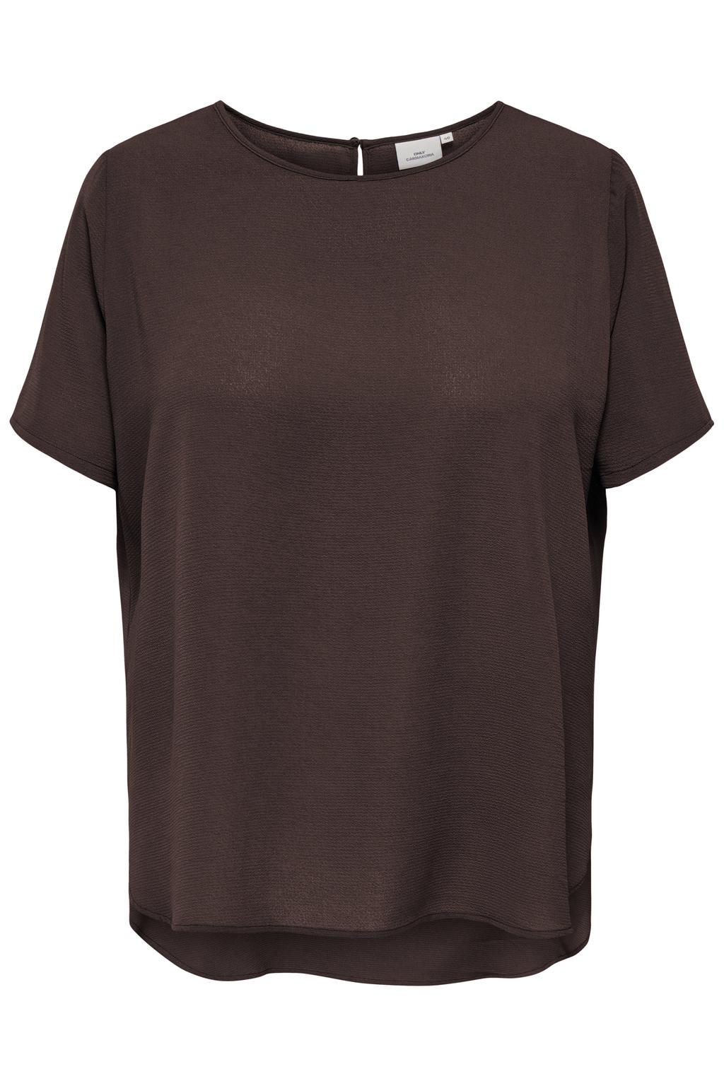 ONLY CARMAKOMA CARVICA rechtvallende top met stippen Plus Size - bruin