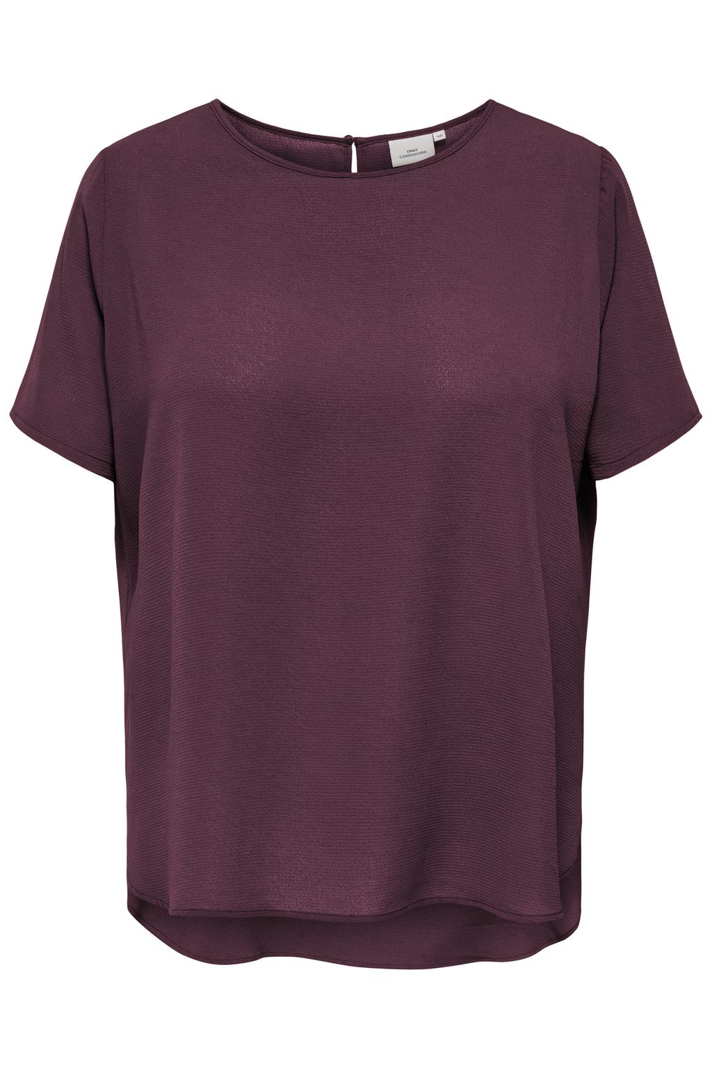 ONLY CARMAKOMA rechtvallende top met cut-out en stippen Plus Size - donkerpaars