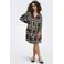 ONLY CARMAKOMA mini jurk Plus Size met print - donkerbruin