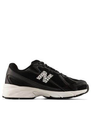 740 sneakers met panterprint - zwart