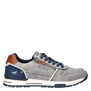imitatieleren sneakers - grijs