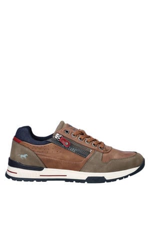 imitatieleren sneakers - cognac
