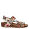 Mustang imitatieleren sandalen met sleehak - beige/rood/blauw