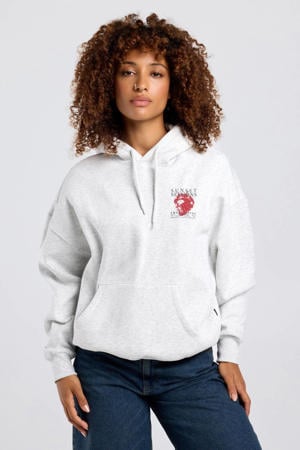 hoodie met backprint - grijs