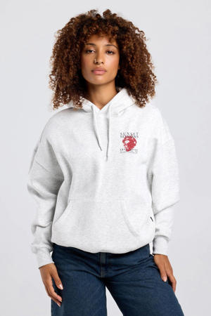 hoodie met backprint - grijs