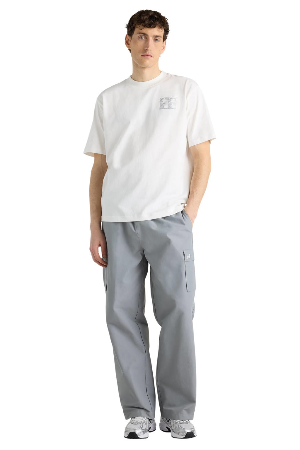 New Balance regular fit T-shirt met backprint - wit