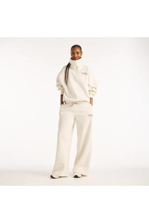 wide leg fleece joggingbroek - ecru