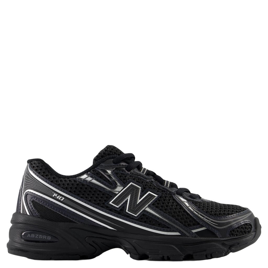 Zwarte jongens en meisjes New Balance 740 mesh sneakers - van mesh-pu/voering: mesh/voetbed: eva met veters