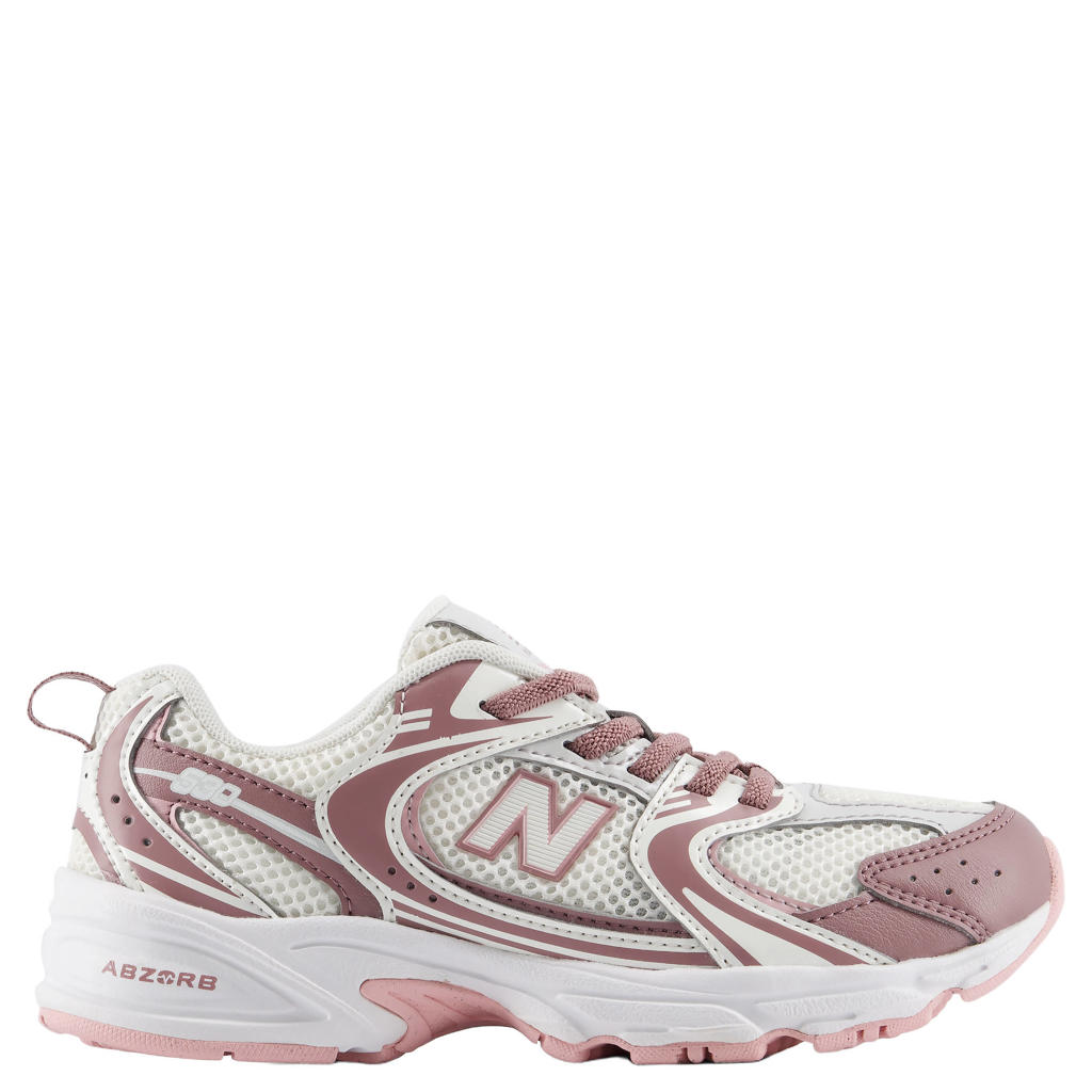 Roze en ecru jongens en meisjes New Balance 530 Bungee sneakers - van mesh-pu/voering: mesh/voetbed: eva met veters