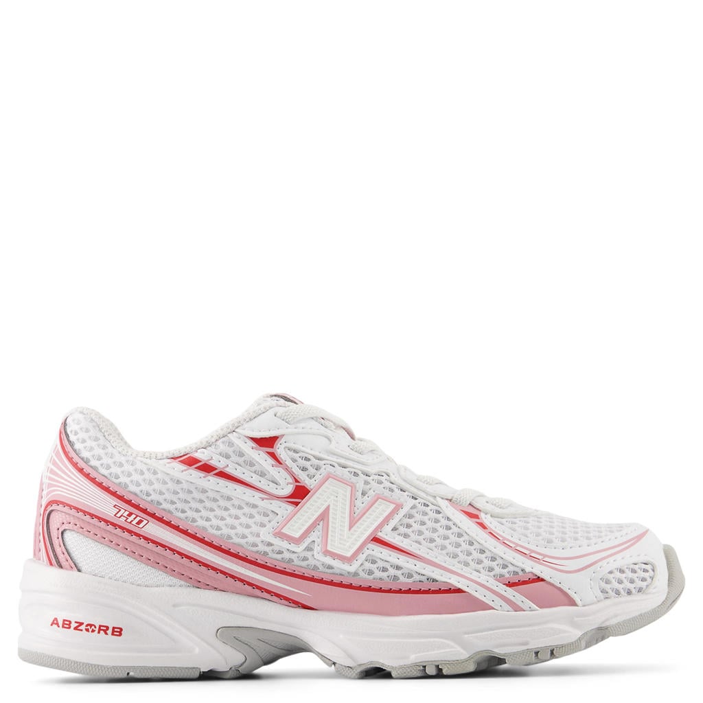 Wit en roze meisjes New Balance 740 Bungee sneakers - van mesh-pu/voering: mesh/voetbed: eva met veters