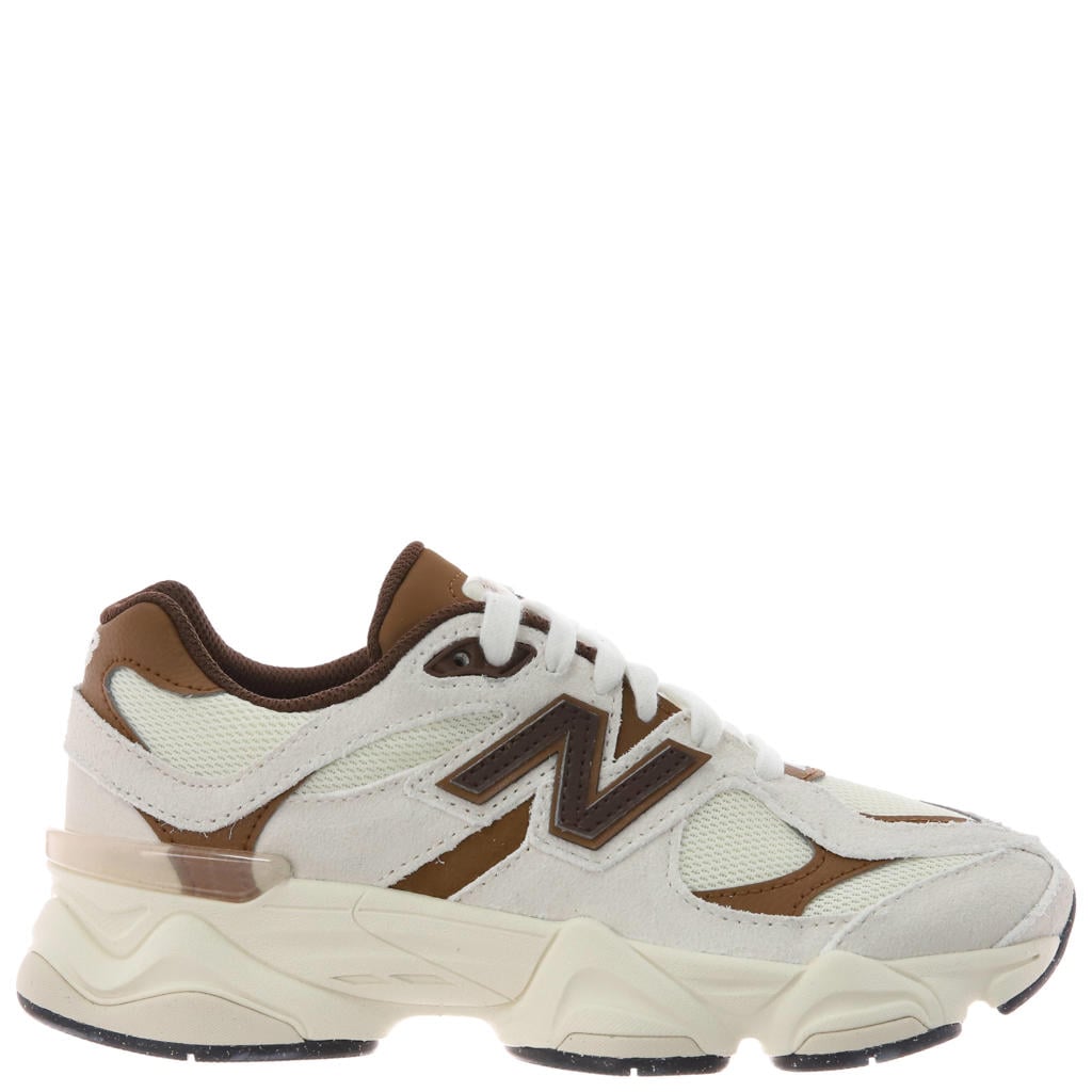 Ecru en bruine jongens en meisjes New Balance 9060 sneakers - van mesh-pu/voering: mesh/voetbed: eva met veters
