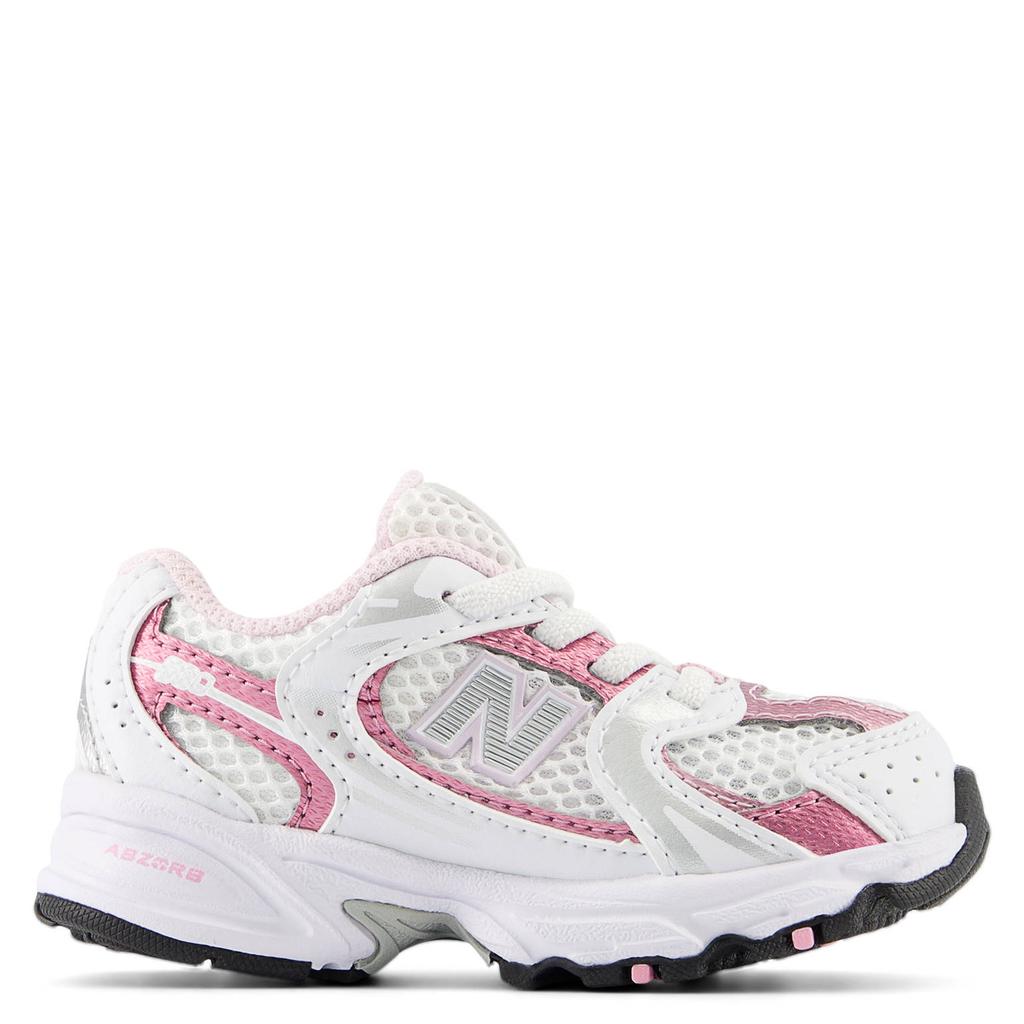 Wit en roze meisjes New Balance 530 Bungee sneakers - van mesh-imitatieleer/voering: mesh/voetbed: eva met elastische veters