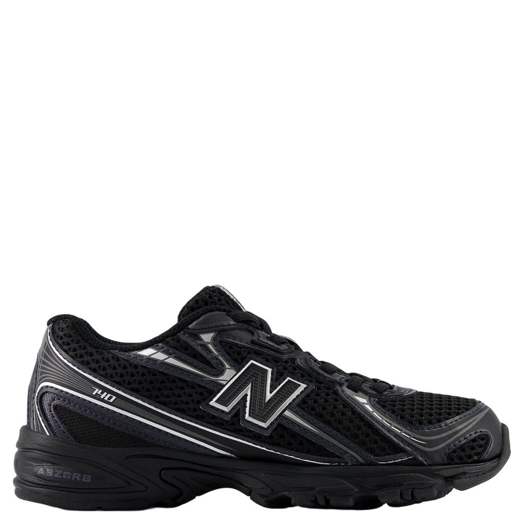 Zwart en zilverkleurige meisjes New Balance 740 Bungee sneakers - grijs van mesh-pu/voering: mesh/voetbed: eva met elastische veters
