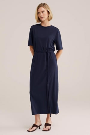 midi zomerjurk - donkerblauw