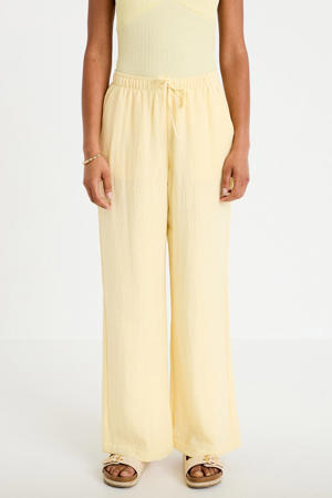 straight leg casual broek - lichtgeel