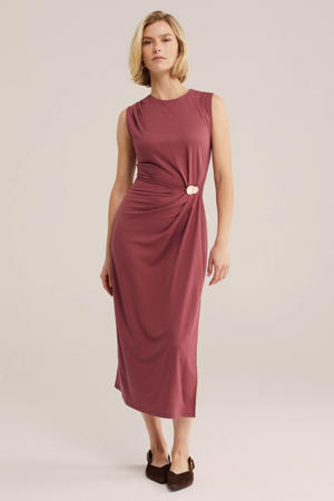 jurk met knoopdetail - oudroze