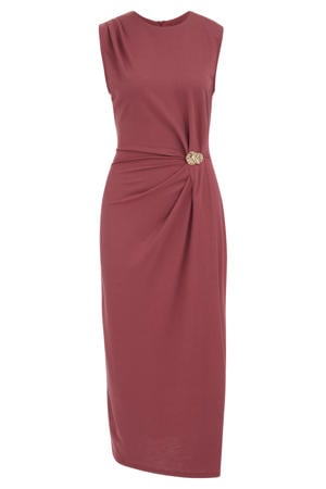 jurk met knoopdetail - oudroze