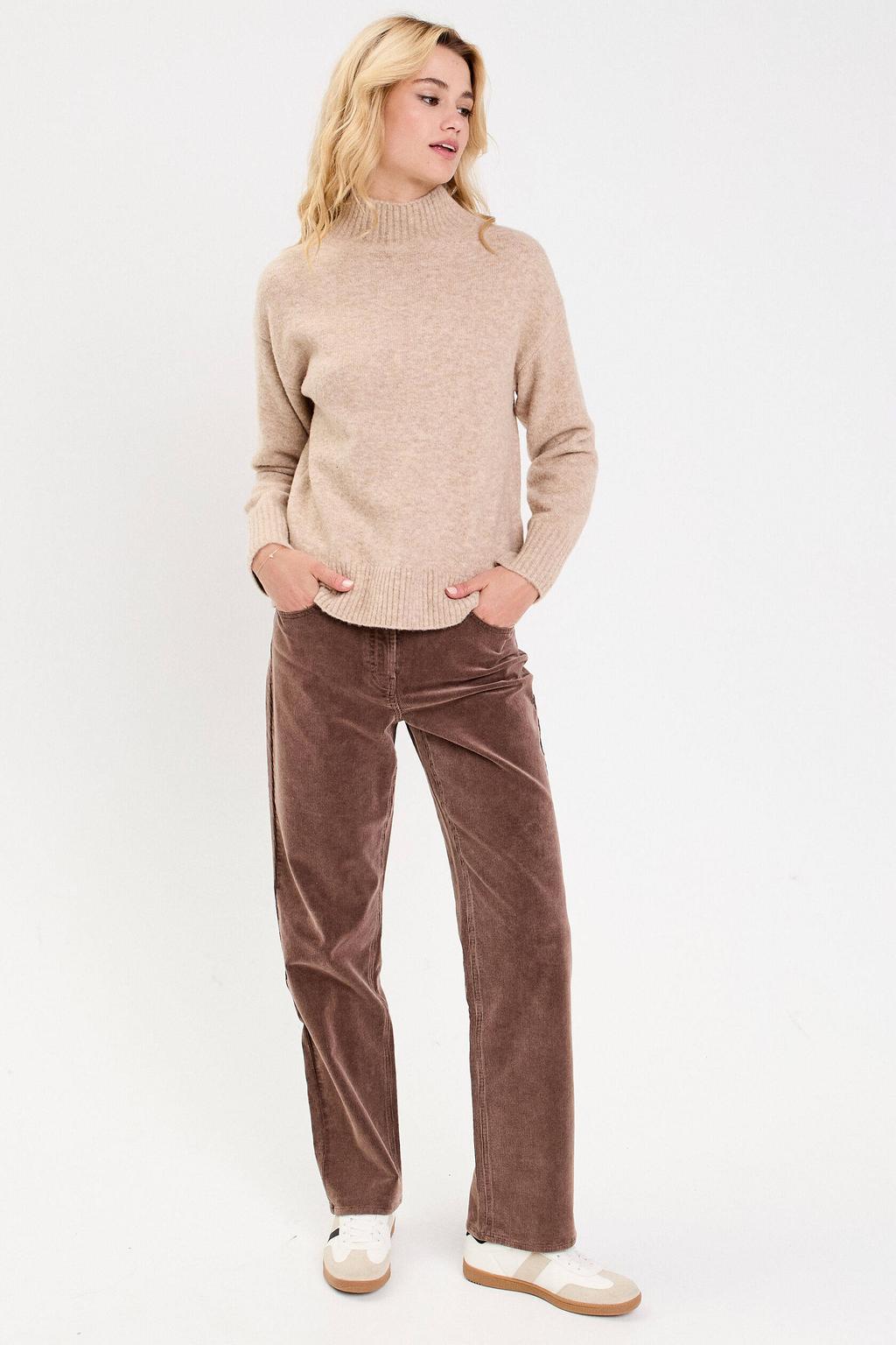 Cache Cache fluwelen bootcut casual broek - bruin