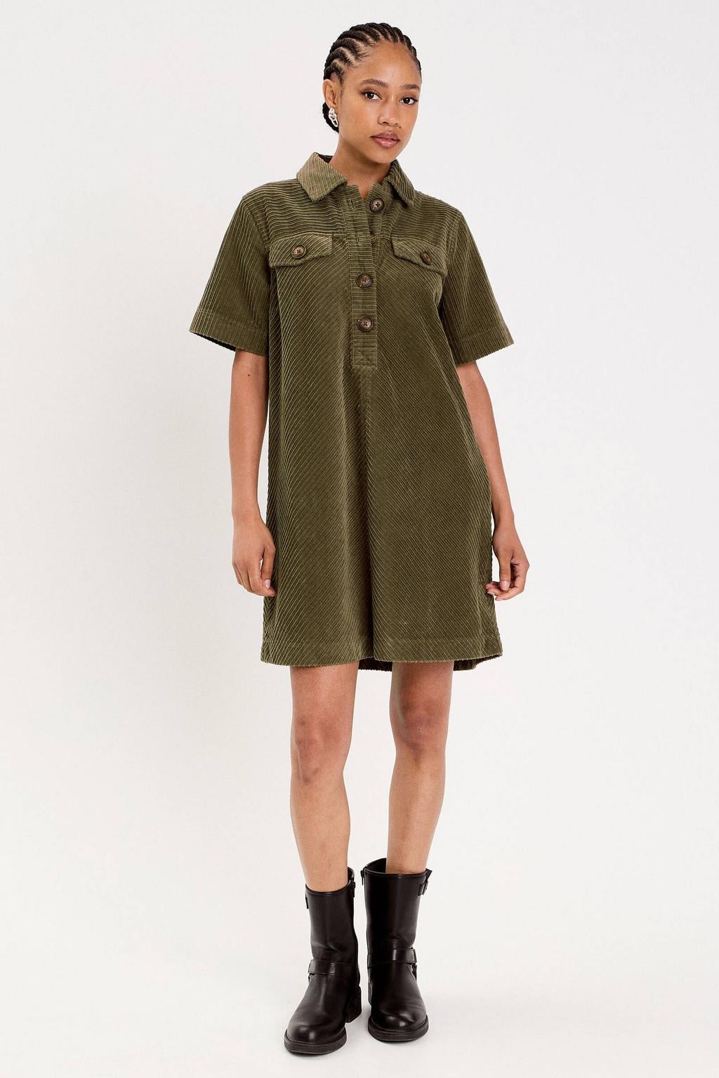 Cache Cache corduroy korte jurk - stone gray