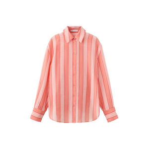gestreepte blouse met linnen - oranje