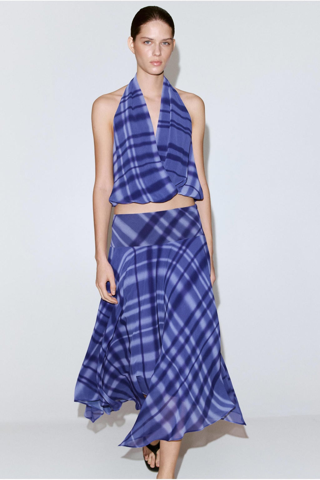Mango geruite top - blauw