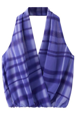 geruite top - blauw