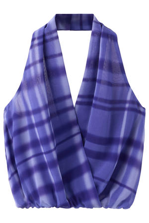 geruite top - blauw