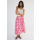 Mango gebloemde midi rok - roze