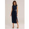 WE Fashion jurk met knoopdetail - donkerblauw