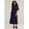 WE Fashion Curve midi zomerjurk met ronde hals Plus Size - blauw