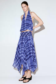 thumbnail: Mango geruite midi rok - blauw