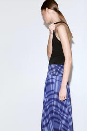 thumbnail: Mango geruite midi rok - blauw