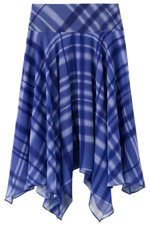 geruite midi rok - blauw