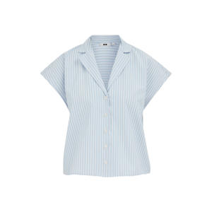 blouse met krijtstreep lichtblauw