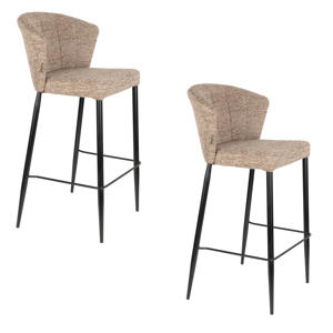  Georgia Barkrukken rugleuning 75 cm Bruin - Set van 2