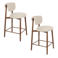 Housecraft Living Lee Barkrukken rugleuning 65 cm Beige - Set van 2