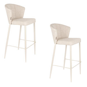  Georgia Barkrukken rugleuning 75 cm Beige - Set van 2