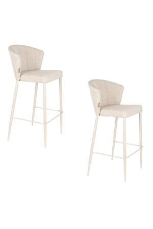 Georgia Barkrukken rugleuning 75 cm Beige - Set van 2