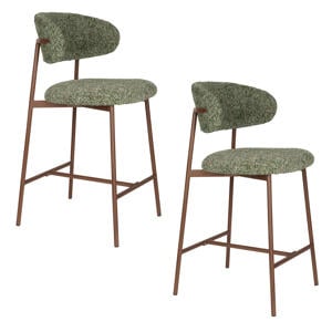 Claes Barkrukken rugleuning 65 cm Groen - Set van 2