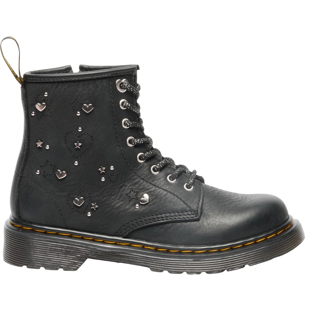 Zwarte meisjes Dr. Martens 1460 Hs leren enkelboots met studs -