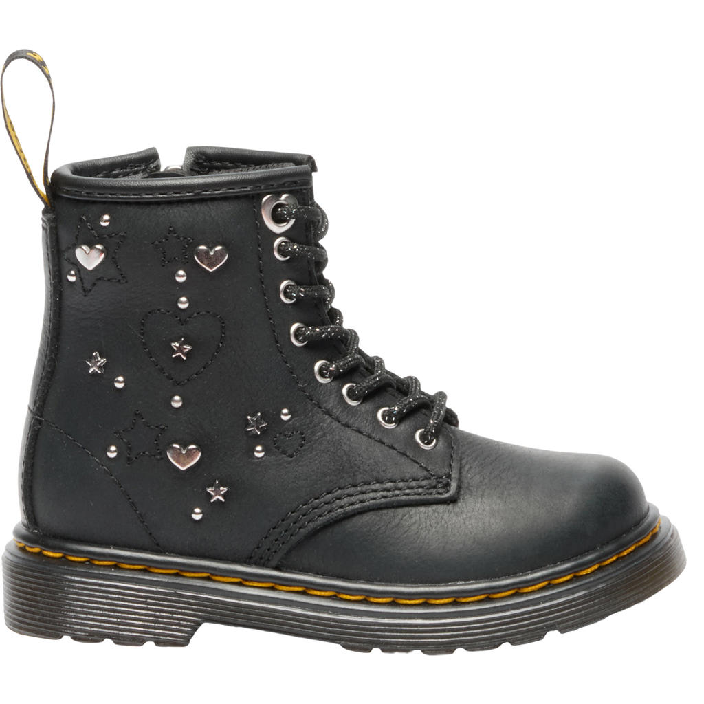 Dr. Martens 1460 Hs T leren enkelboots met studs - zwart
