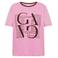 Gossia T-shirt met contrast bies en logo - roze