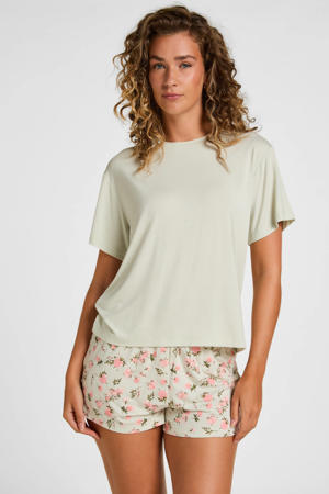 Daisy shortama met ronde hals - lichtgroen